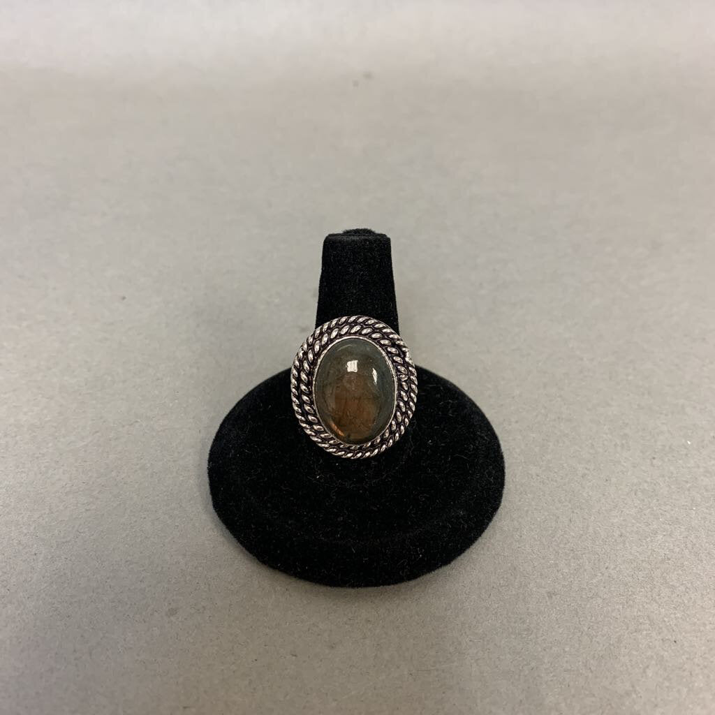 Silver Plated Labradorite Ring sz 7