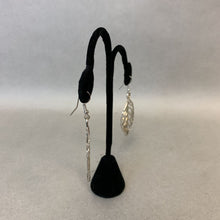 Load image into Gallery viewer, Mooncalf Handmade Silvertone Leaf Filigree Earrings
