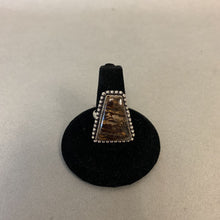 Load image into Gallery viewer, Silver Plated Bronzite Ring sz 6 (Adjustable)
