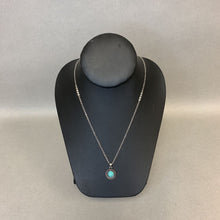 Load image into Gallery viewer, Mooncalf Handmade Silvertone Faux Turquoise Necklace
