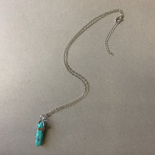 Load image into Gallery viewer, Mooncalf Handmade Silvertone Faux Turquoise Necklace
