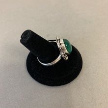 Load image into Gallery viewer, Silver Plated Green Dyed Quartz Ring sz 11
