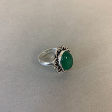Load image into Gallery viewer, Silver Plated Green Dyed Quartz Ring sz 11
