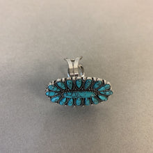 Load image into Gallery viewer, Mooncalf Handmade Silvertone Faux Turquoise Statement Ring (Adjustable)
