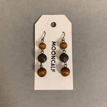 Load image into Gallery viewer, Mooncalf Handmade Brass &amp; Wood Bead Earrings
