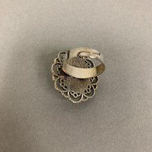 Load image into Gallery viewer, Mooncalf Handmade Silvertone Faux Opal Adjustable Ring
