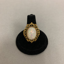 Load image into Gallery viewer, Mooncalf Handmade Goldtone Faux Opal Adjustable Ring
