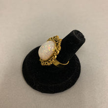 Load image into Gallery viewer, Mooncalf Handmade Goldtone Faux Opal Adjustable Ring
