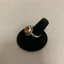 Load image into Gallery viewer, Silver Plated Tiger&#39;s Eye Ring sz 7
