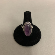 Load image into Gallery viewer, Silver Plated Amethyst Ring sz 7 (Adjustable)
