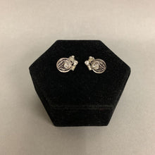 Load image into Gallery viewer, Vintage Sterling CZ Screw Earrings
