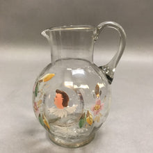 Load image into Gallery viewer, Vintage Hand Painted Small Glass Pitcher (5.5&quot;)
