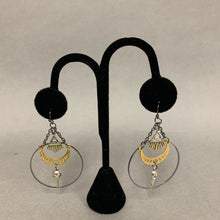 Load image into Gallery viewer, Mooncalf Handmade Two Tone Moon Phase Crow Skull Earrings

