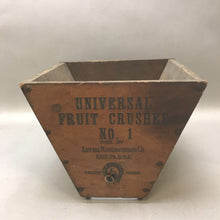 Load image into Gallery viewer, Vintage Universal Fruit Crusher No 1 Wood Incomplete (8&quot;x7&quot;x9&quot;)

