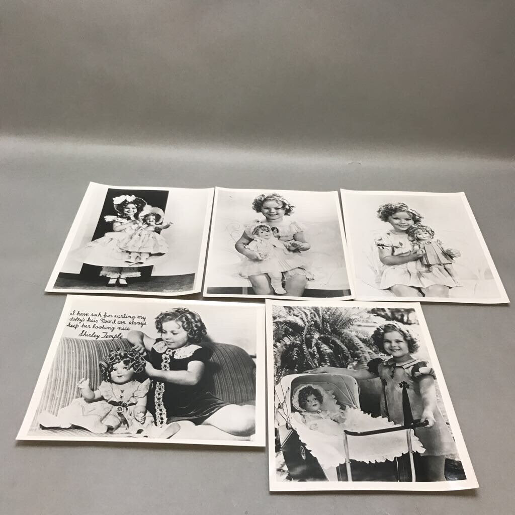 Vintage 5 Photographs of Shirley Temple with Dolls (8x10)(2 Available)