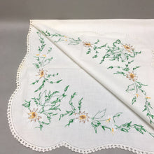Load image into Gallery viewer, Vintage White Floral Embroidered Small Table Cloth 32x36)
