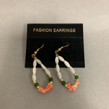 Load image into Gallery viewer, Twisted Rice Mother of Pearl Coral Jade Beaded Earrings
