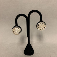 Load image into Gallery viewer, Vintage Carved Floral Mother of Pearl Sterling Screw Back Earrings
