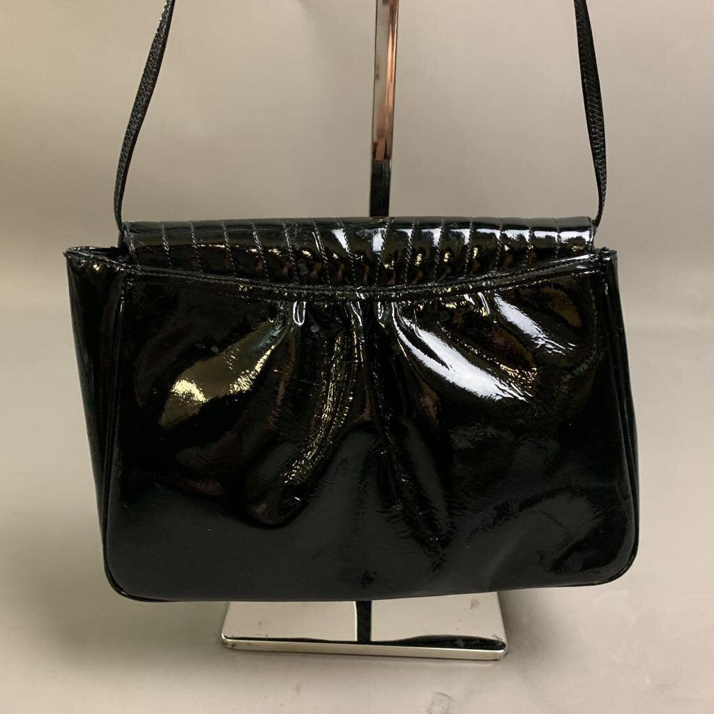 Morris Moskowitz Black Patent Leather Purse (6x9x2
