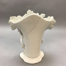 Load image into Gallery viewer, Belgium Glazed White Porcelain Gold Leaf Vintage Vase As Is (9.5&quot;)
