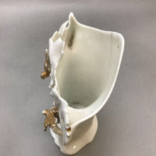 Load image into Gallery viewer, Belgium Glazed White Porcelain Gold Leaf Vintage Vase As Is (9.5&quot;)
