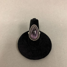 Load image into Gallery viewer, Silver Plated Amethyst Teardrop Ring sz 5

