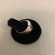 Load image into Gallery viewer, Sterling Red Coral Stripe Ring sz 11
