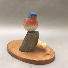 Load image into Gallery viewer, Vintage Wood Art Carved Bluebird on Telephone Pole As Is (9x6.5x5.5&quot;)
