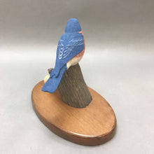 Load image into Gallery viewer, Vintage Wood Art Carved Bluebird on Telephone Pole As Is (9x6.5x5.5&quot;)
