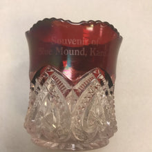 Load image into Gallery viewer, Vintage Ruby Red Flash Souvenir of Blue Mound, Kans. Small Glass (2&quot;)
