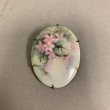 Load image into Gallery viewer, Vintage Handpainted Floral Porcelain Brooch Pin (2&quot;)
