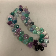 Load image into Gallery viewer, Flourite Teardrop Beaded Necklace (17&quot;)
