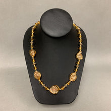 Load image into Gallery viewer, Gold Art Glass Beaded Necklace (24&quot;)
