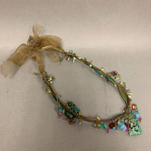 Load image into Gallery viewer, Czech Glass Bead Textile Dyed Carved Bone Vine Necklace (40&quot;)
