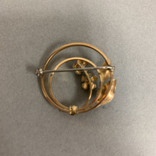 Load image into Gallery viewer, Vintage Krementz Goldtone Enamel Forget Me Not Brooch Pin (1.25&quot;)
