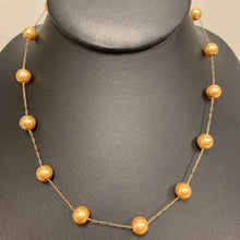 Load image into Gallery viewer, Mikassa Gold Pearl Station Necklace (19")
