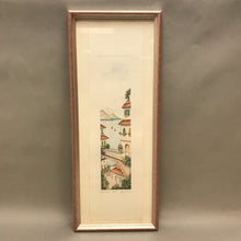 Load image into Gallery viewer, Santa Lucia Signed Framed Watercolor Print (24&quot; x 10&quot;)
