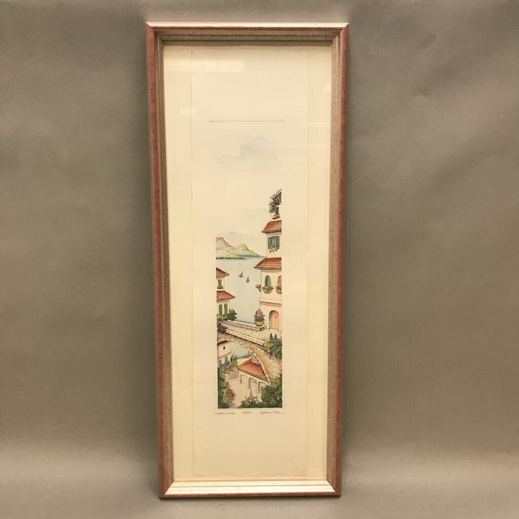 Santa Lucia Signed Framed Watercolor Print (24