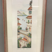 Load image into Gallery viewer, Santa Lucia Signed Framed Watercolor Print (24&quot; x 10&quot;)
