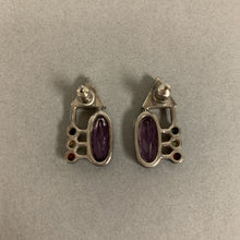 Load image into Gallery viewer, Sterling Onyx Multi-Gemstone Geometric Earrings
