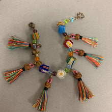 Load image into Gallery viewer, Art Glass Millefiori Beaded Tassel Bracelet (9&quot;)
