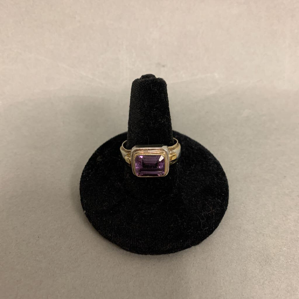 Sterling Amethyst Ring sz 8