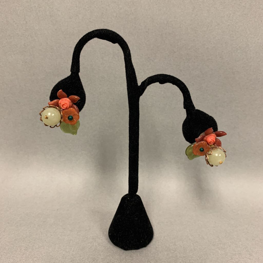 Joli Jewelry Czech Glass & Resin Floral Earrings (1
