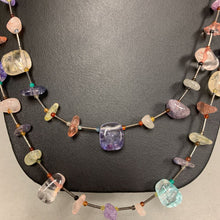 Load image into Gallery viewer, Sterling Multicolor Quartz &amp; Glass Beaded Station Necklace (48&quot;)
