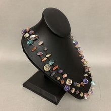 Load image into Gallery viewer, Sterling Multicolor Quartz &amp; Glass Beaded Station Necklace (48&quot;)
