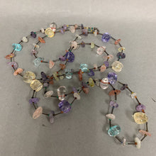 Load image into Gallery viewer, Sterling Multicolor Quartz &amp; Glass Beaded Station Necklace (48&quot;)
