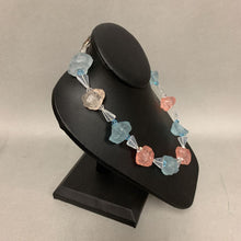 Load image into Gallery viewer, Pastel Frosted Resin Chunk Glass Bead Sterling Accent Necklace (18&quot;)
