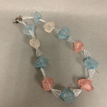 Load image into Gallery viewer, Pastel Frosted Resin Chunk Glass Bead Sterling Accent Necklace (18&quot;)
