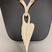 Load image into Gallery viewer, Vintage Carved Bone Swan Beaded Necklace (24&quot;)
