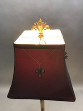 Load image into Gallery viewer, Gold Resin Table Lamp with Maroon Shade (27&quot;)(2 Available)
